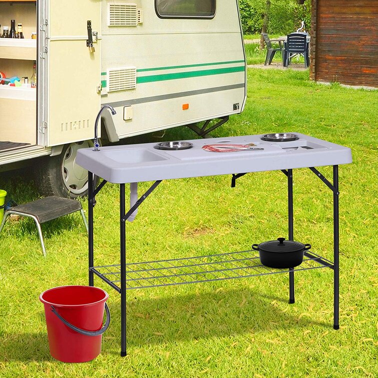 Fish cleaning camp discount table with faucet